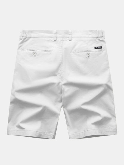 Texture Contrast Knitted V Neck Polo Shirt & Cotton Chino Shorts