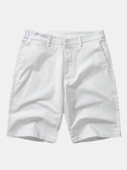 Texture Contrast Knitted V Neck Polo Shirt & Cotton Chino Shorts
